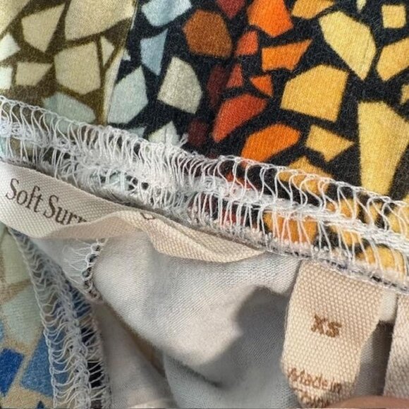 Soft Surroundings Pants Womens XS Multicolor Mosaic Print Leggings Blue 2BB56 - Picture 5 of 9